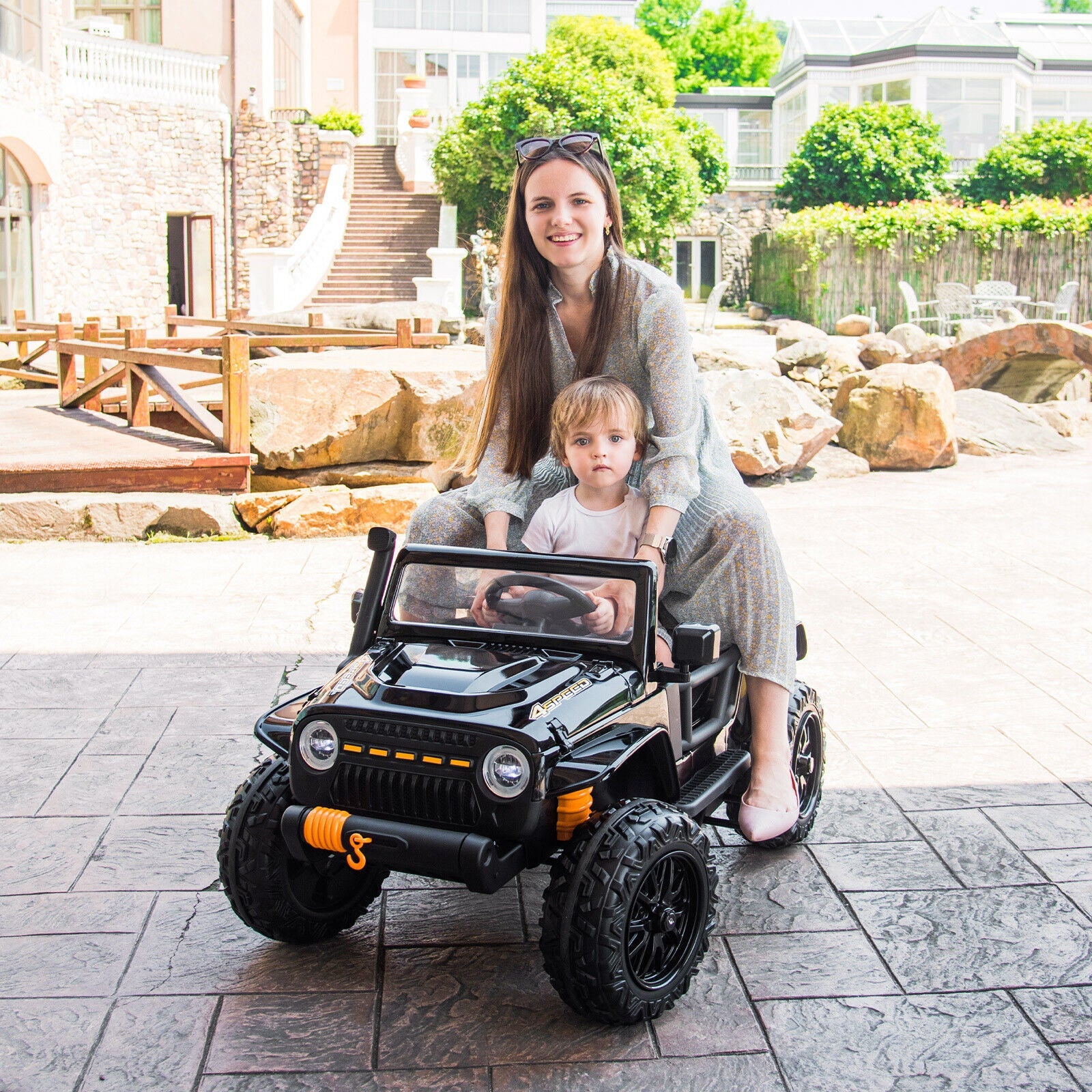 12V 10AH Parent-Child Ride On Remote Car w/Light & Music childrensterritory