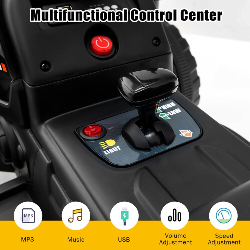 12V Kids Remote Control Ride-on Tractor with Trailer childrensterritory