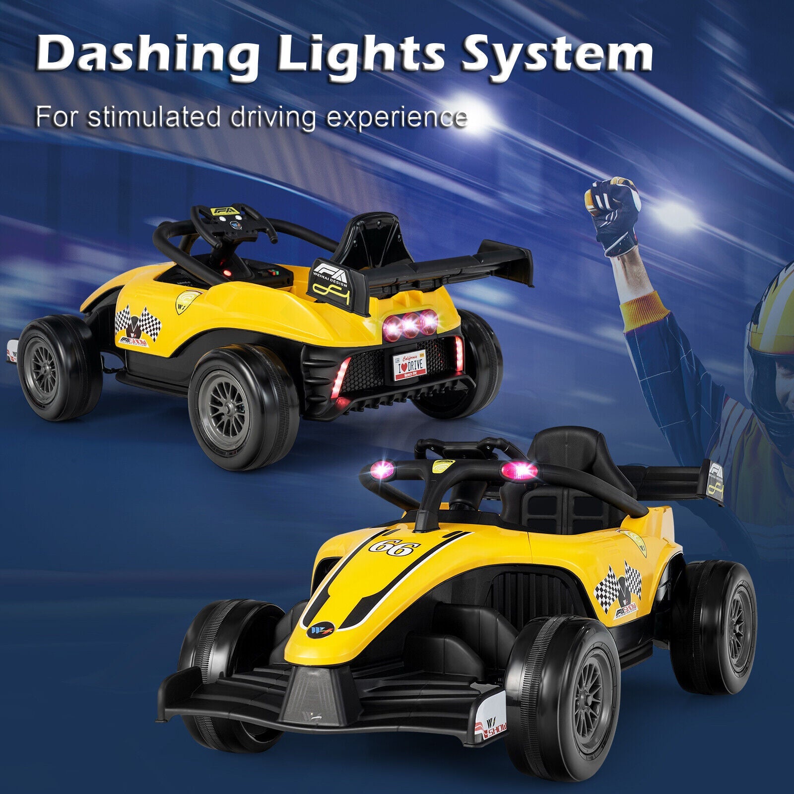12V Kids Ride on Electric Racing Car w/ MP3 & Lights childrensterritory