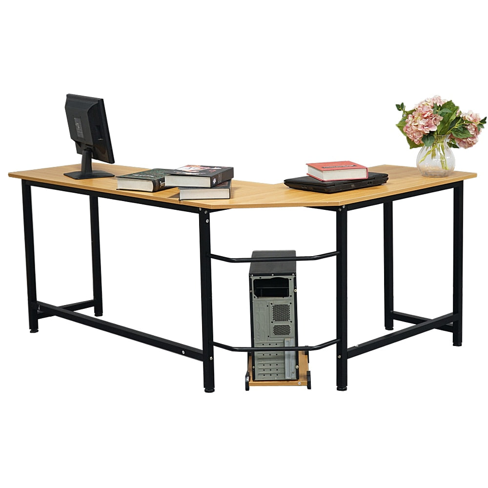168 x 120 x 72cm L-Shaped Computer Desk W/ Free CPU Stand childrensterritory
