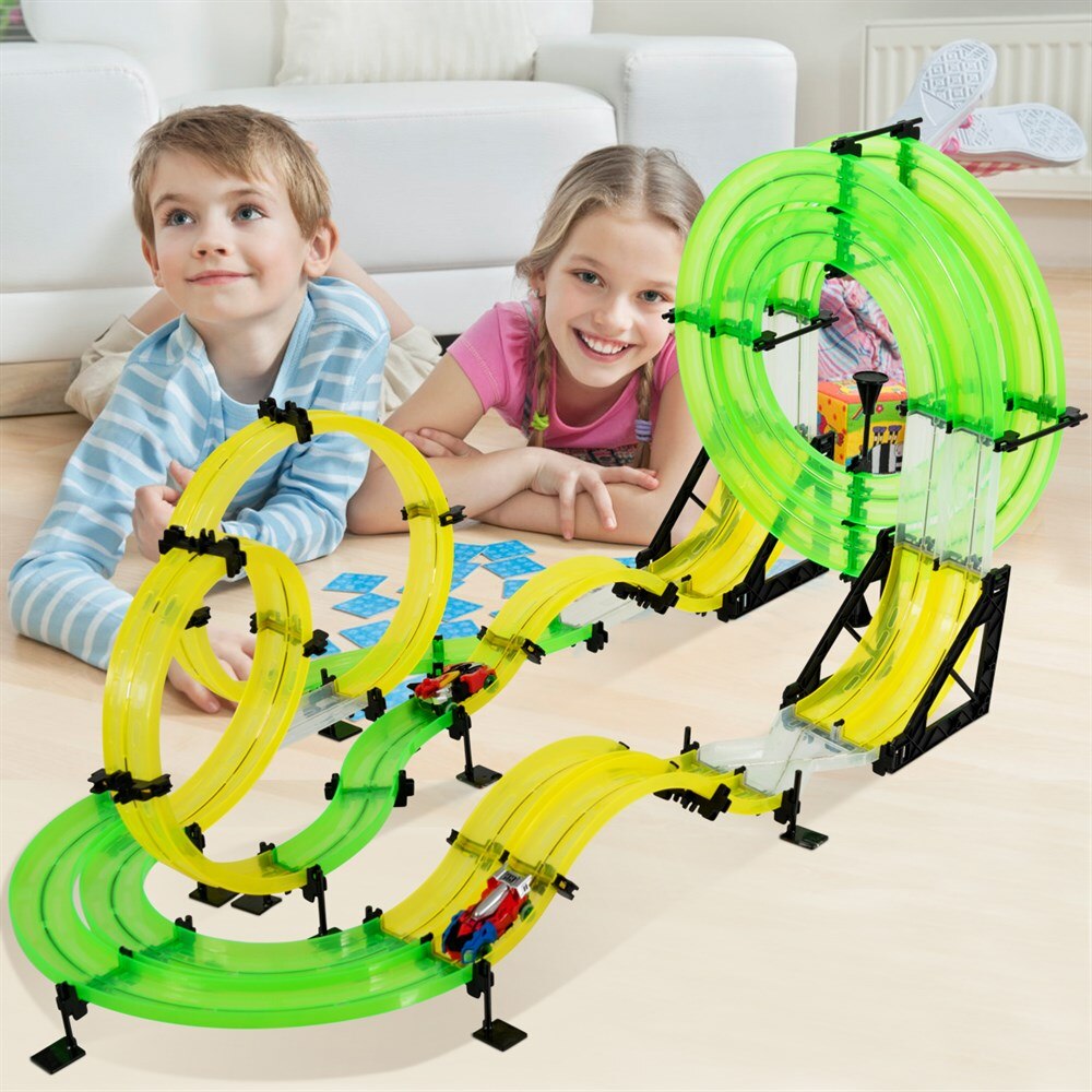 28.5ft Racing Car Rail Track Set Toy for Kids childrensterritory