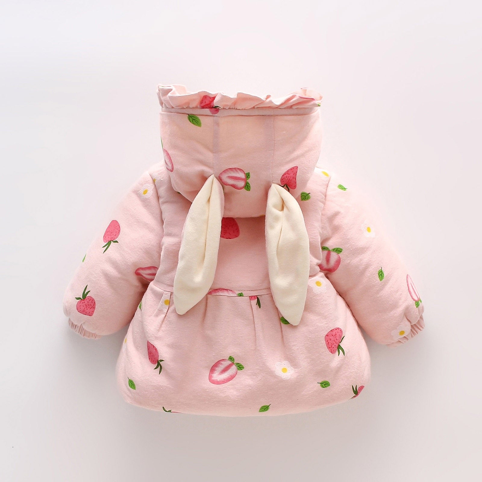 2PCS Baby Girls Floral Printed Hooded Parkas+Bag childrensterritory