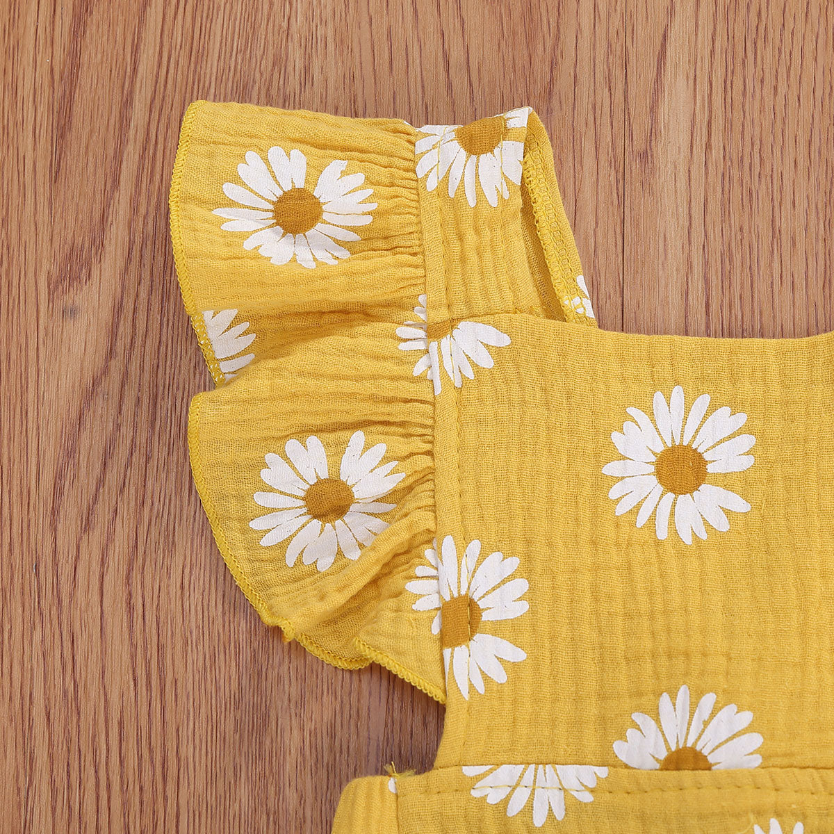 2Pcs Baby Girl Daisy Printed Off Shoulder Romper childrensterritory