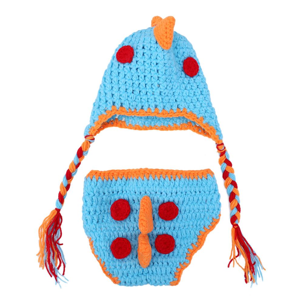 2pcs/set Dinosaur Crochet Costumes Infant Photo Props childrensterritory