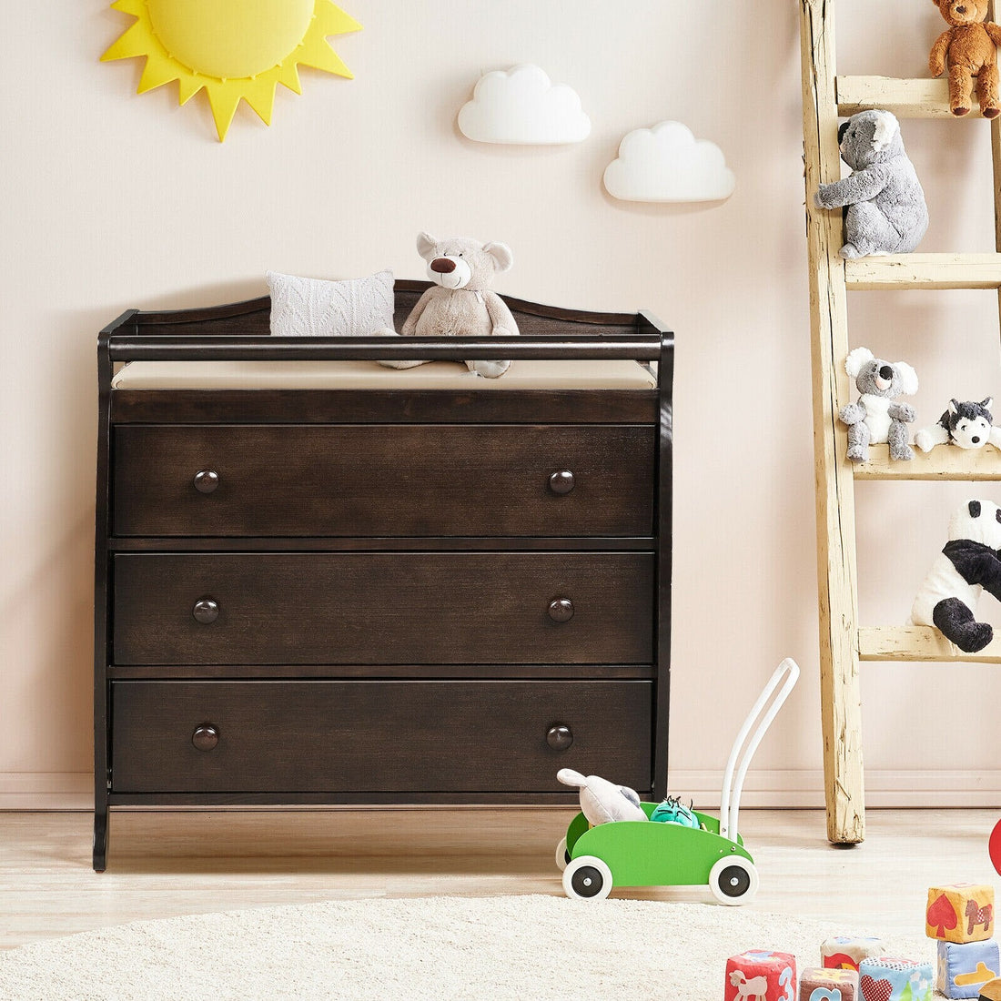 3 Drawer Baby Changing Table w/ Safety Belt childrensterritory