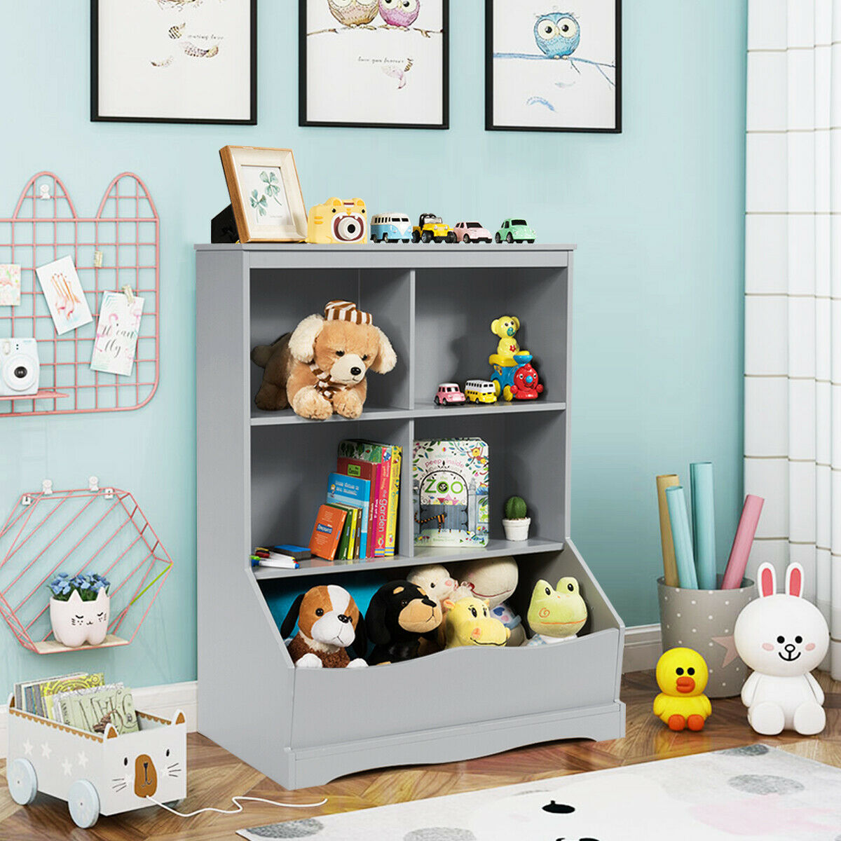 3-Tier Kids Multi-Functional Storage Cabinet childrensterritory