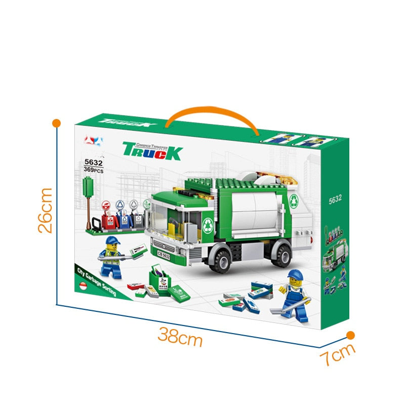 369PCS Garbage Transfer/City Cleaning Truck Toy for Kids childrensterritory
