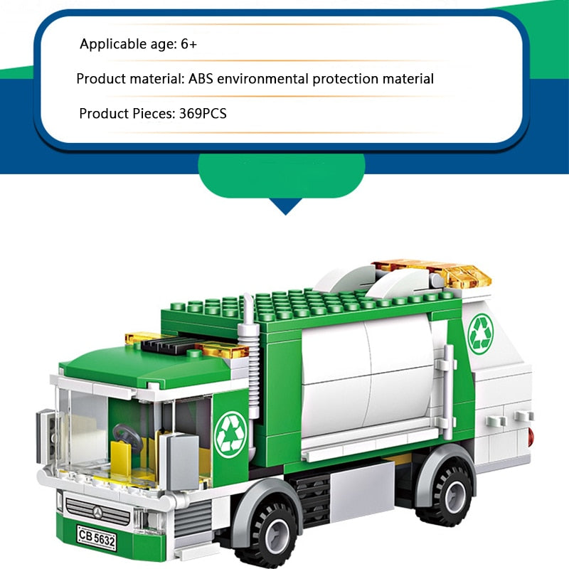 369PCS Garbage Transfer/City Cleaning Truck Toy for Kids childrensterritory