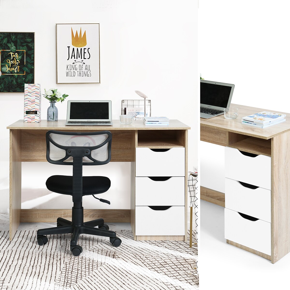 43.3 Inch Wooden Table/Workbench with Drawers childrensterritory