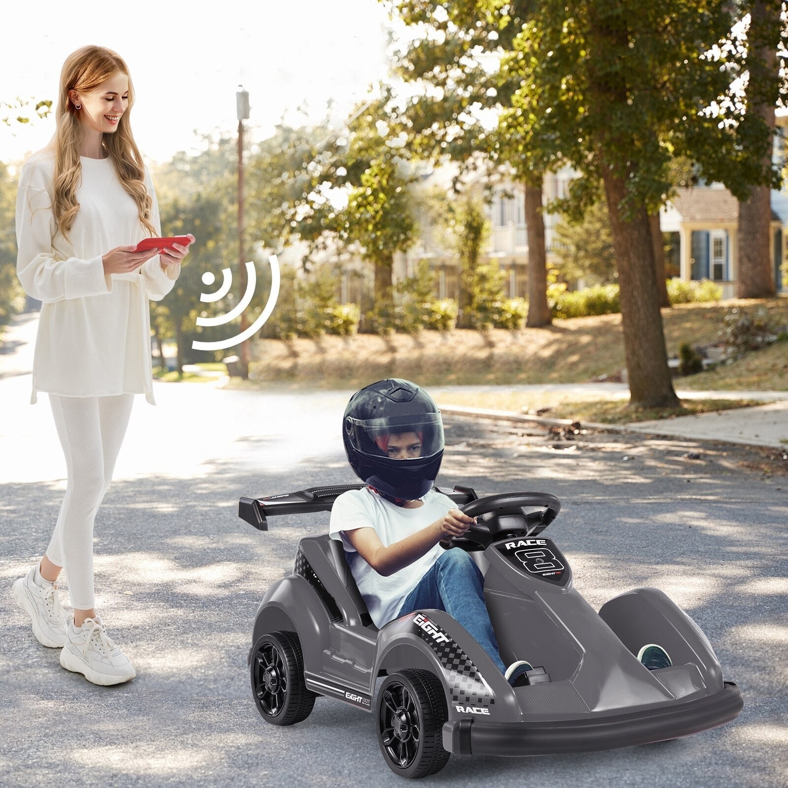 6V Battery Powered Kids Ride On Racer w/ Bumper & Music childrensterritory