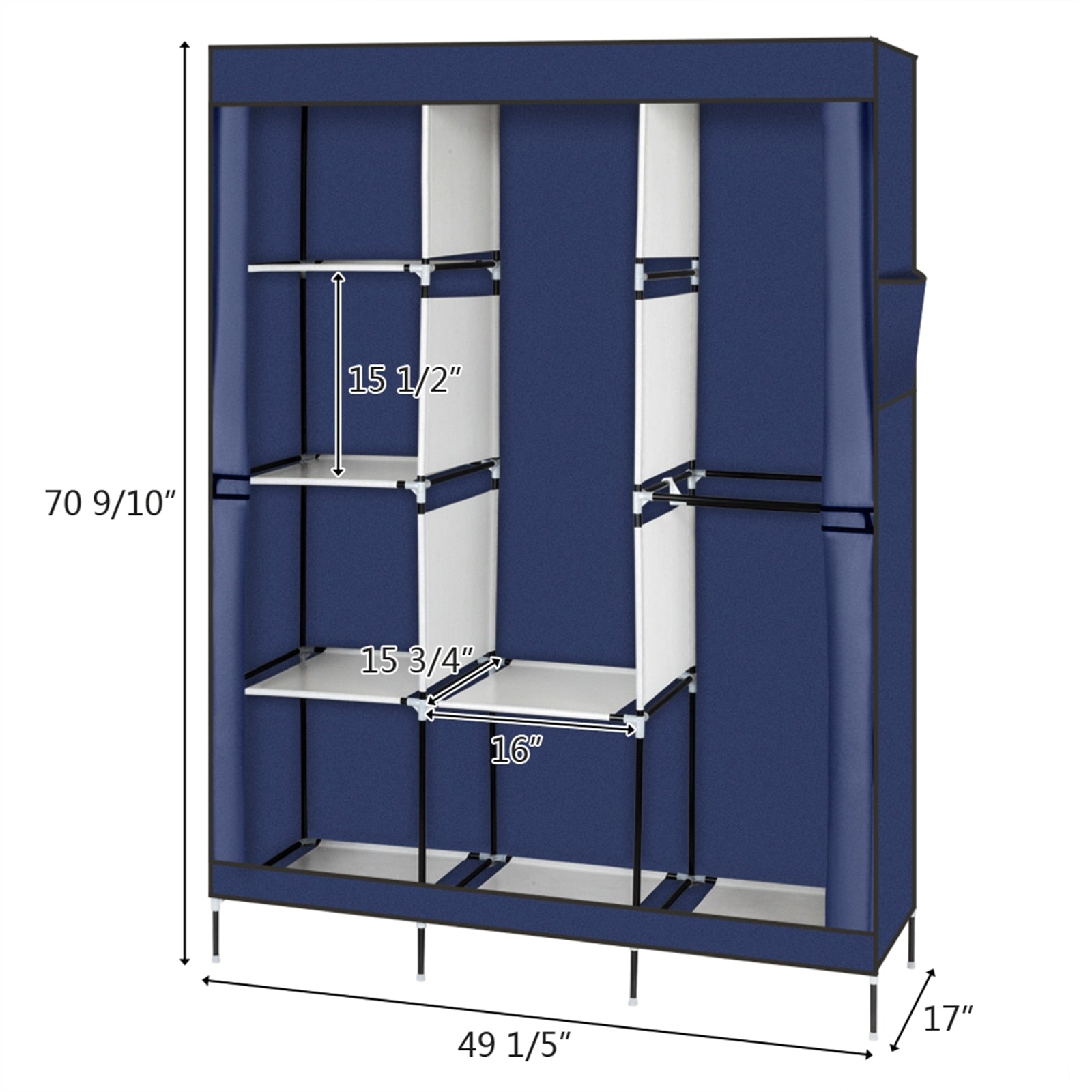 71" Portable Storage Closet/Wardrobe with Shelf childrensterritory