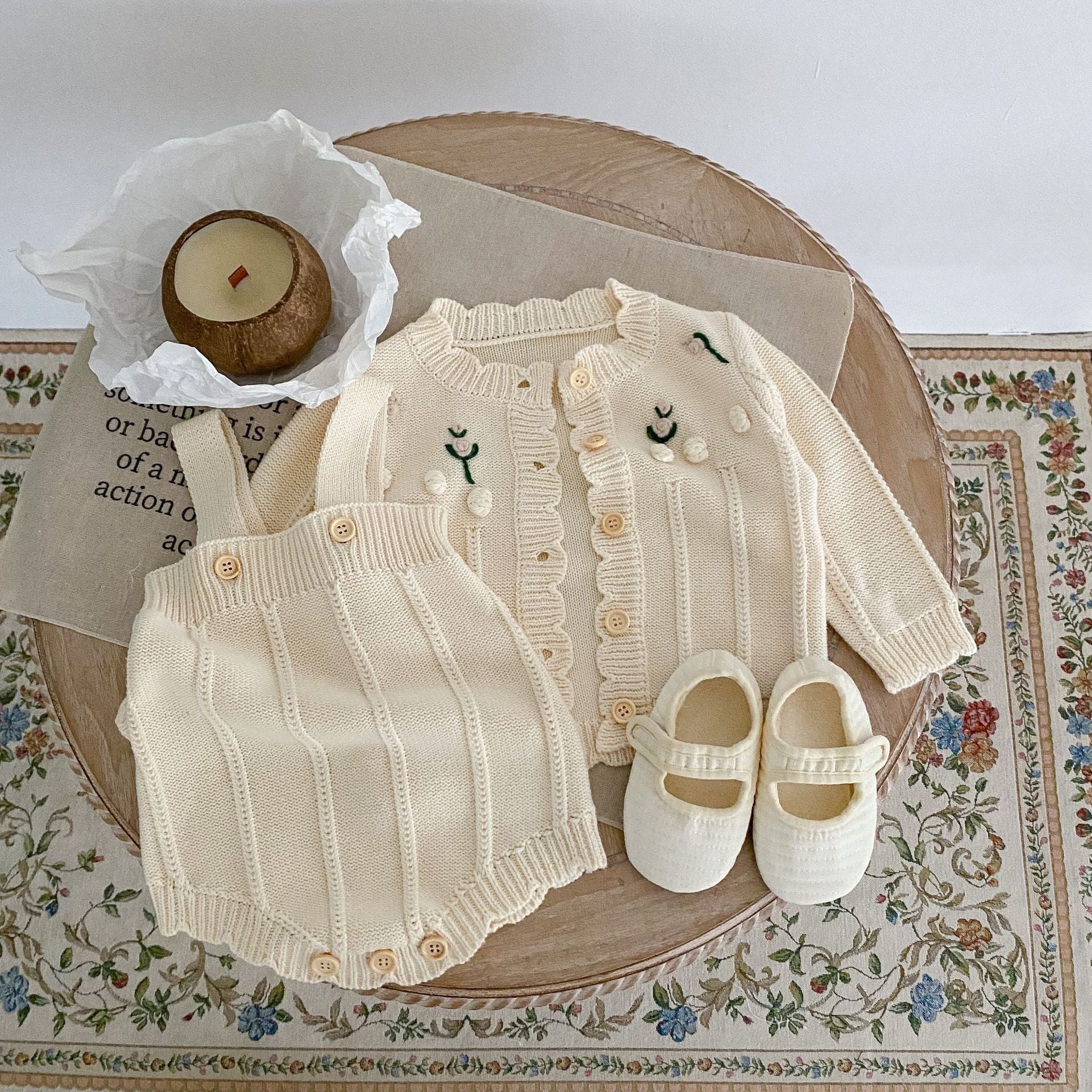 Baby 2pcs Knitted Sweater & Jumpsuit Set childrensterritory