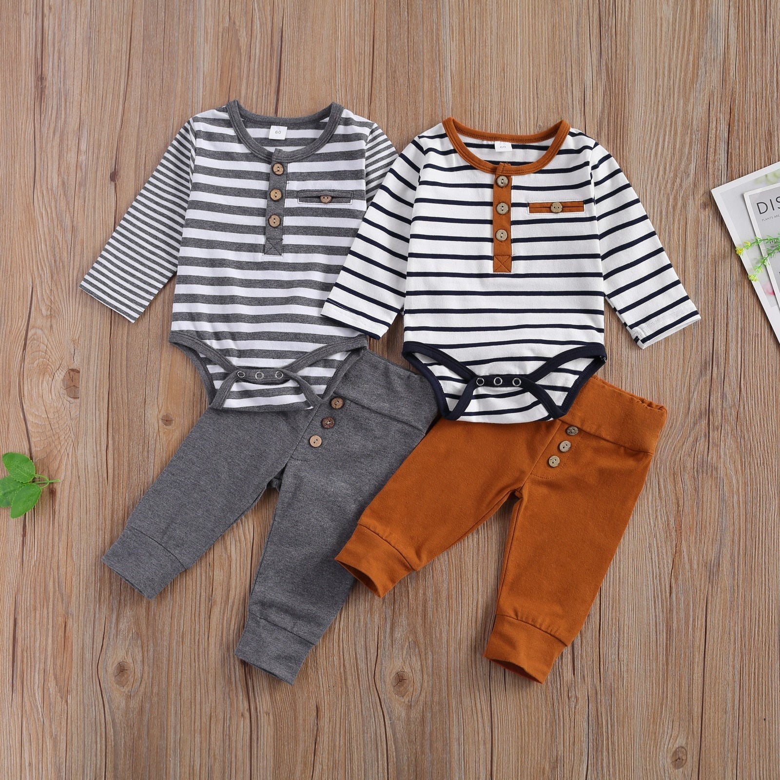 Baby Boy/Girl Stripe Romper & Loose Trousers Set childrensterritory