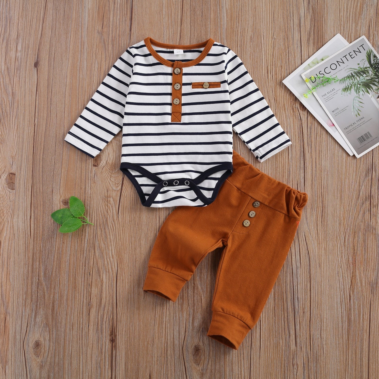 Baby Boy/Girl Stripe Romper & Loose Trousers Set childrensterritory