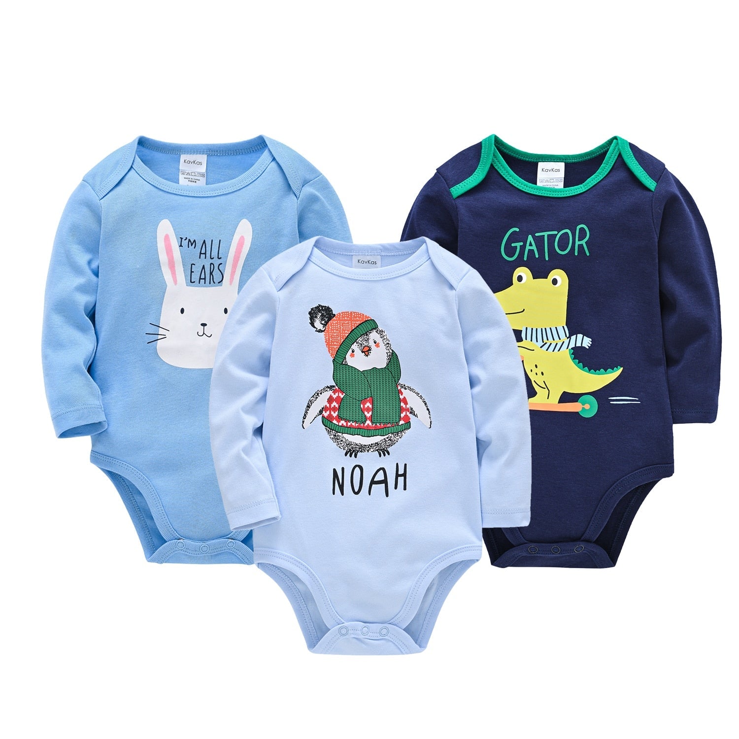 Baby Boys/Girls Long Sleeves Printed Bodysuits Set childrensterritory