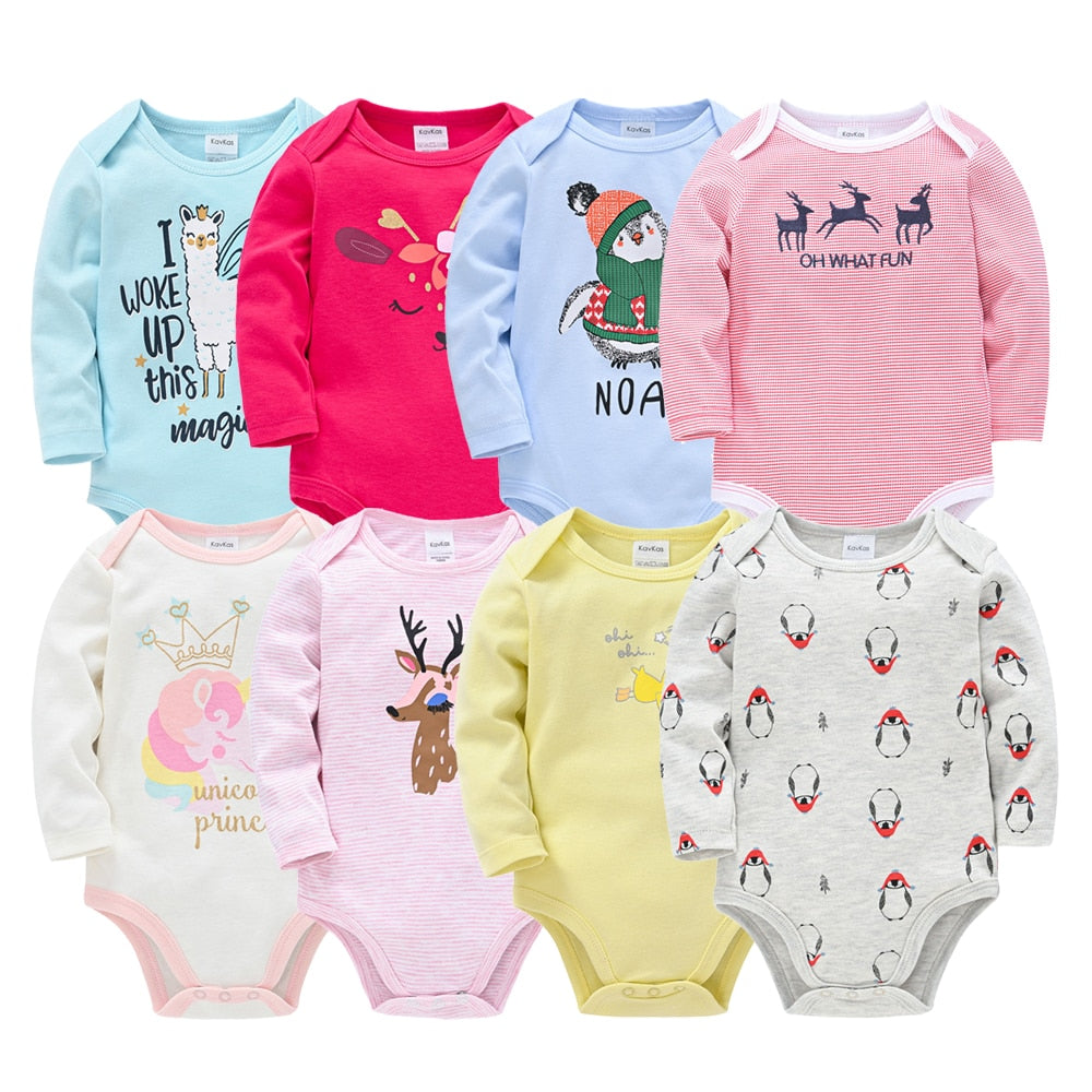 Baby Boys/Girls Long Sleeves Printed Bodysuits Set childrensterritory