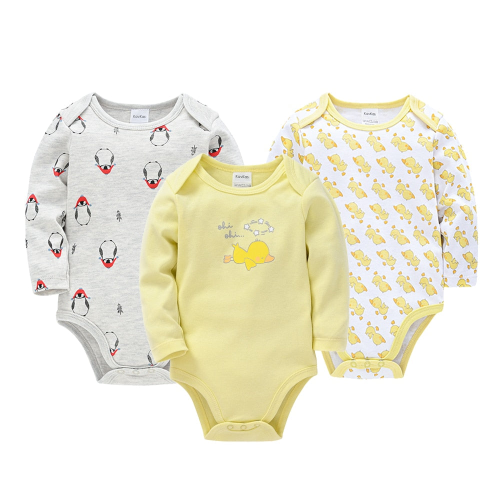 Baby Boys/Girls Long Sleeves Printed Bodysuits Set childrensterritory