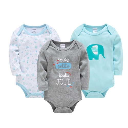 Baby Boys/Girls Long Sleeves Printed Bodysuits Set childrensterritory