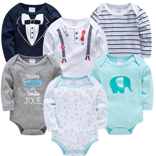 Baby Boys/Girls Long Sleeves Printed Bodysuits Set childrensterritory