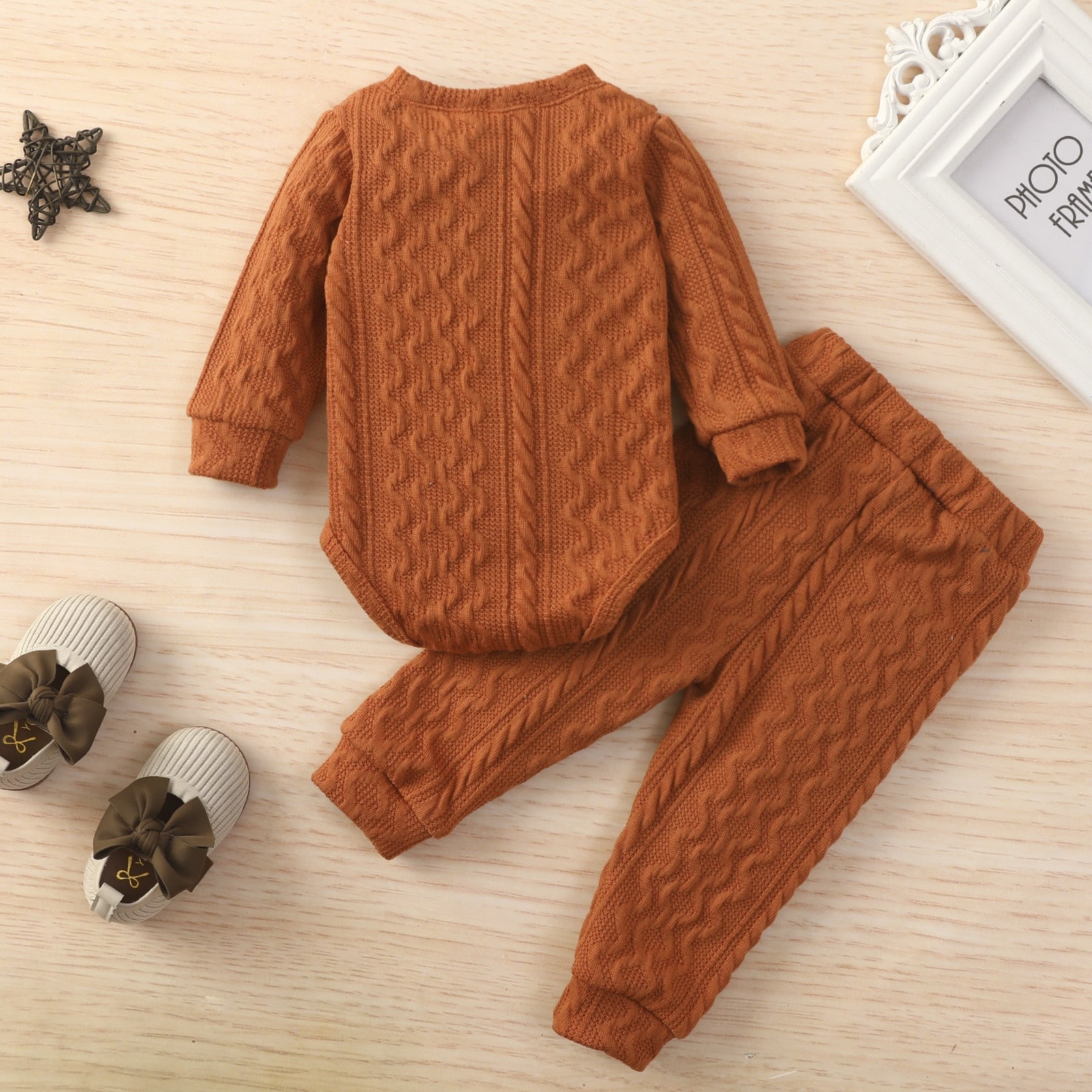 Baby Girl Knitting Romper Tops & Pants Suit childrensterritory
