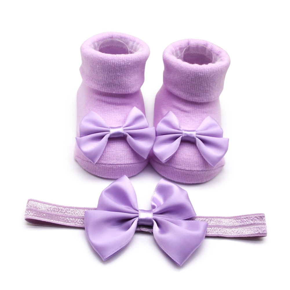 Baby Girls Bow-knot Headband + Princess Socks Set childrensterritory