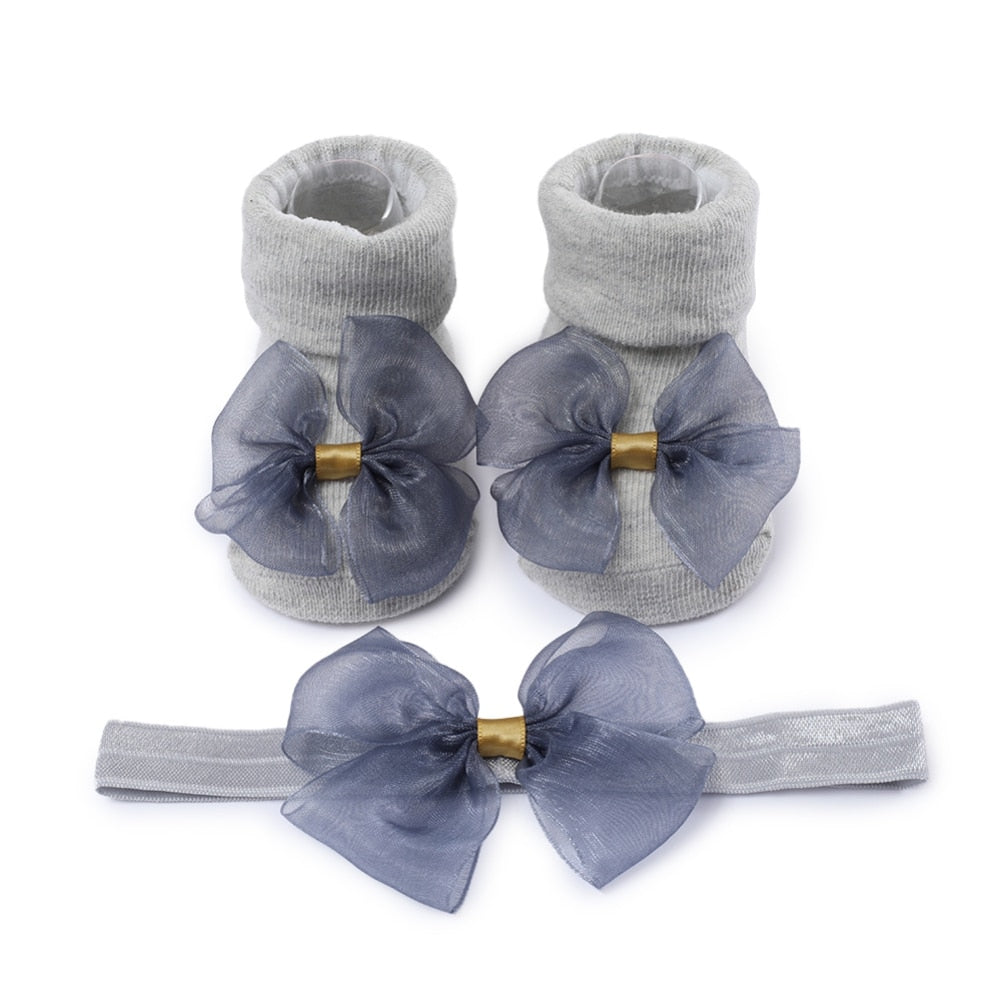 Baby Girls Bow-knot Headband + Princess Socks Set childrensterritory