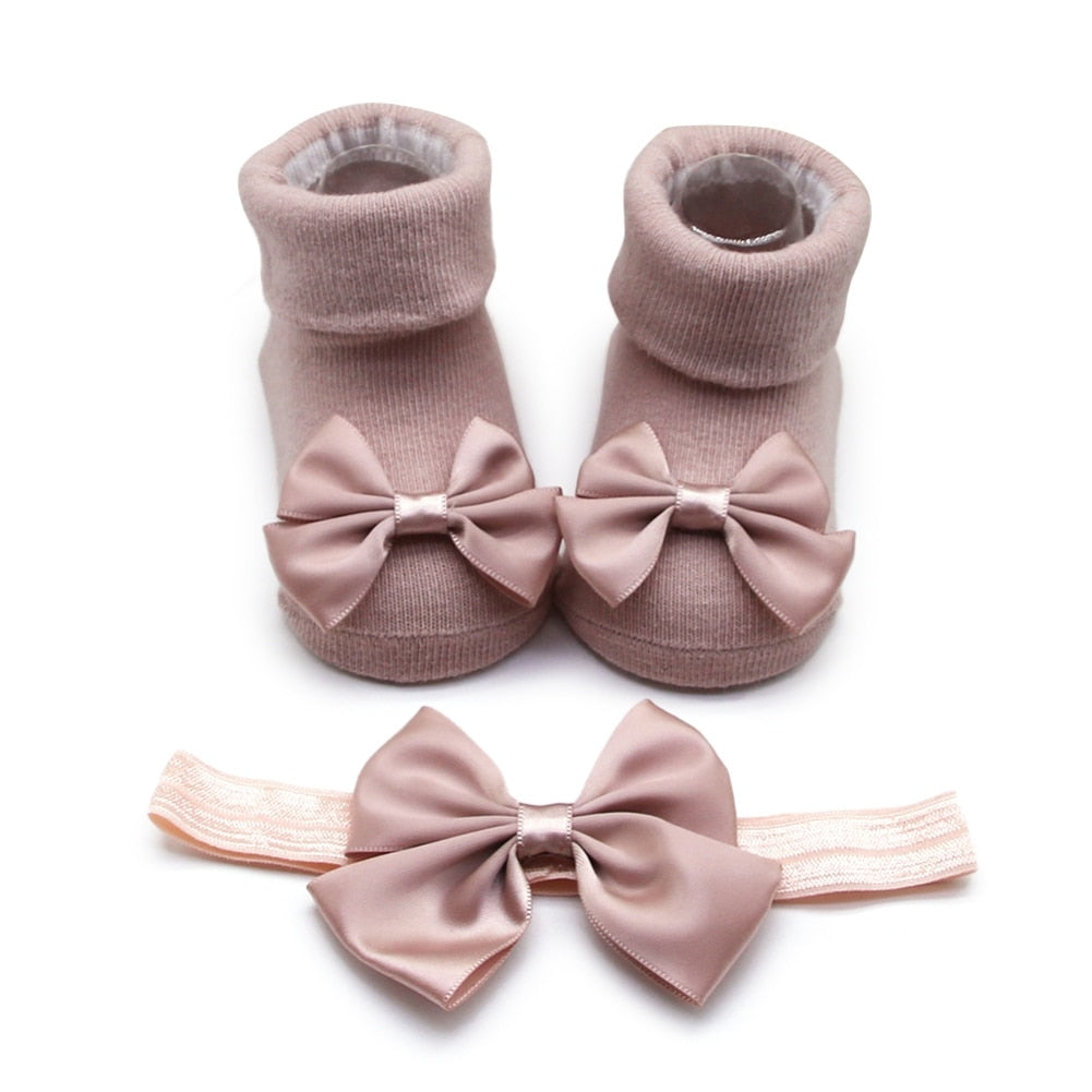 Baby Girls Bow-knot Headband + Princess Socks Set childrensterritory