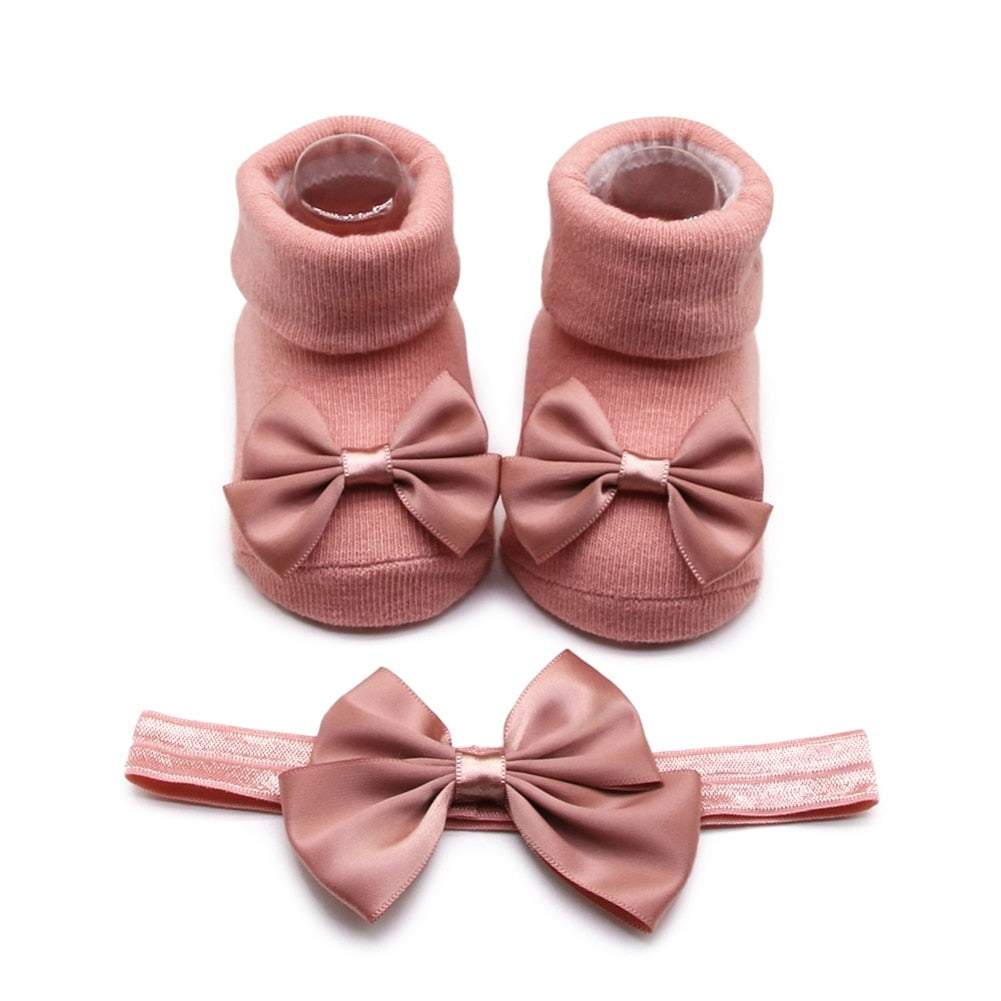 Baby Girls Bow-knot Headband + Princess Socks Set childrensterritory