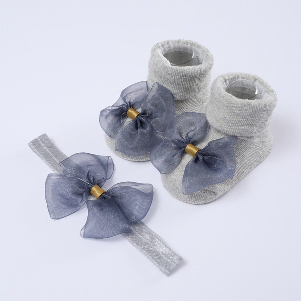 Baby Girls Bow-knot Headband + Princess Socks Set childrensterritory