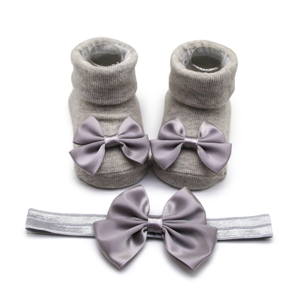 Baby Girls Bow-knot Headband + Princess Socks Set childrensterritory