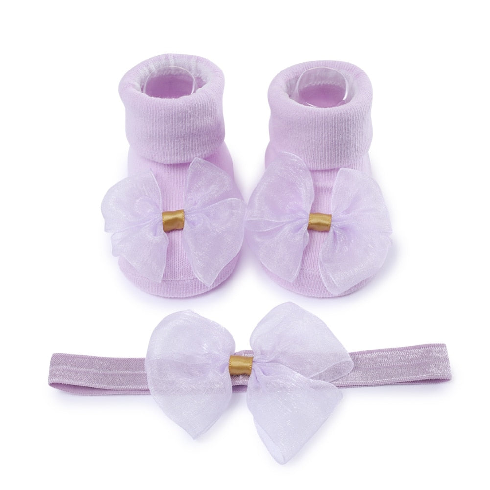 Baby Girls Bow-knot Headband + Princess Socks Set childrensterritory