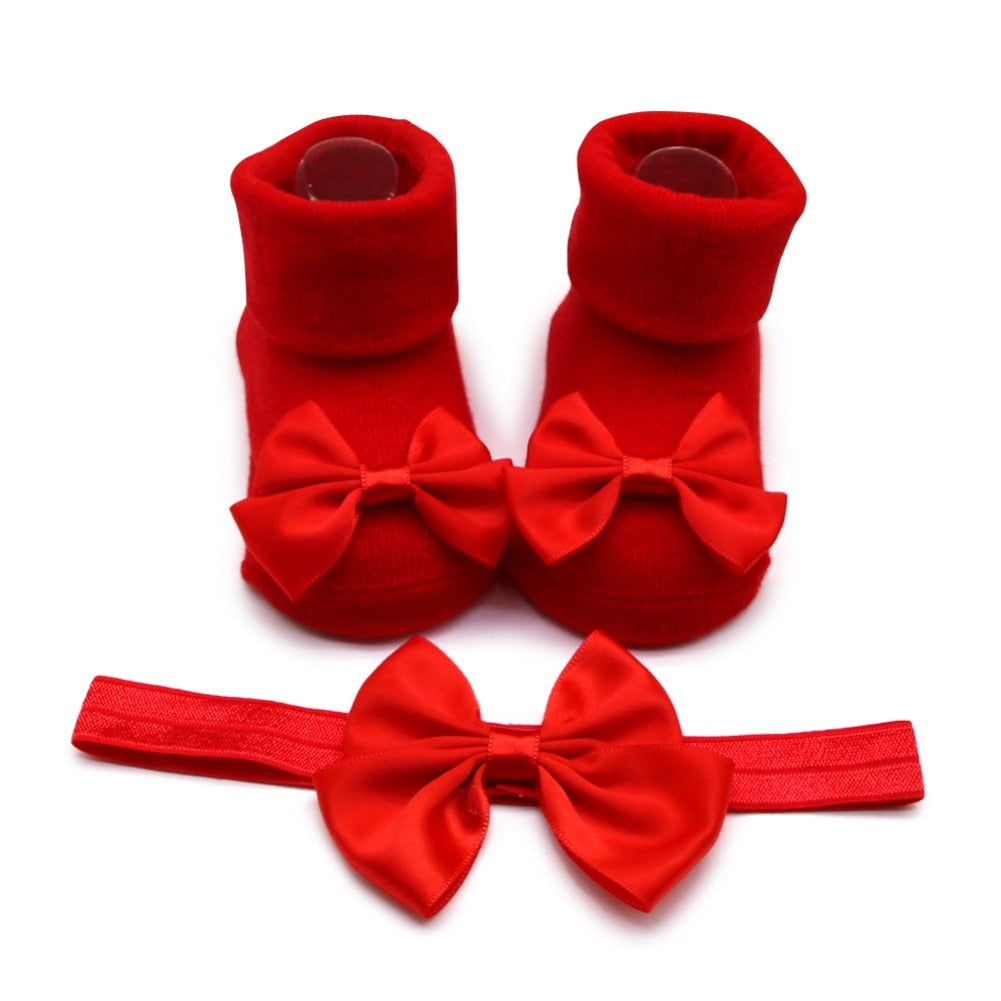 Baby Girls Bow-knot Headband + Princess Socks Set childrensterritory
