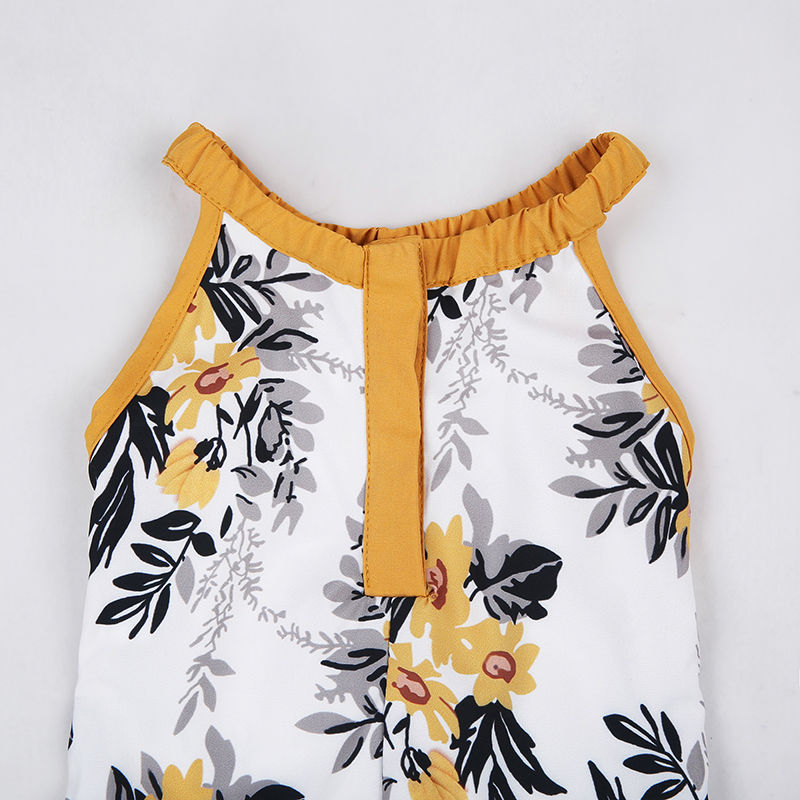 Baby/Kids Girls Floral Sleeveless Romper childrensterritory