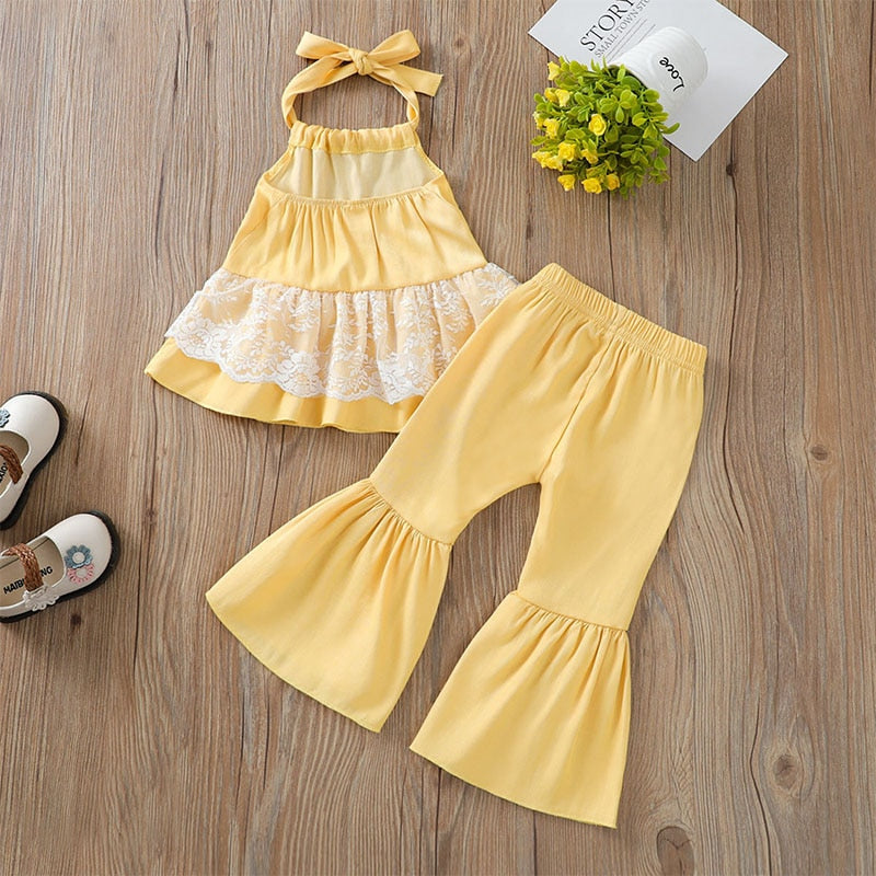 Baby/Toddler Girls Retro Style 2Pcs Backless Suit childrensterritory