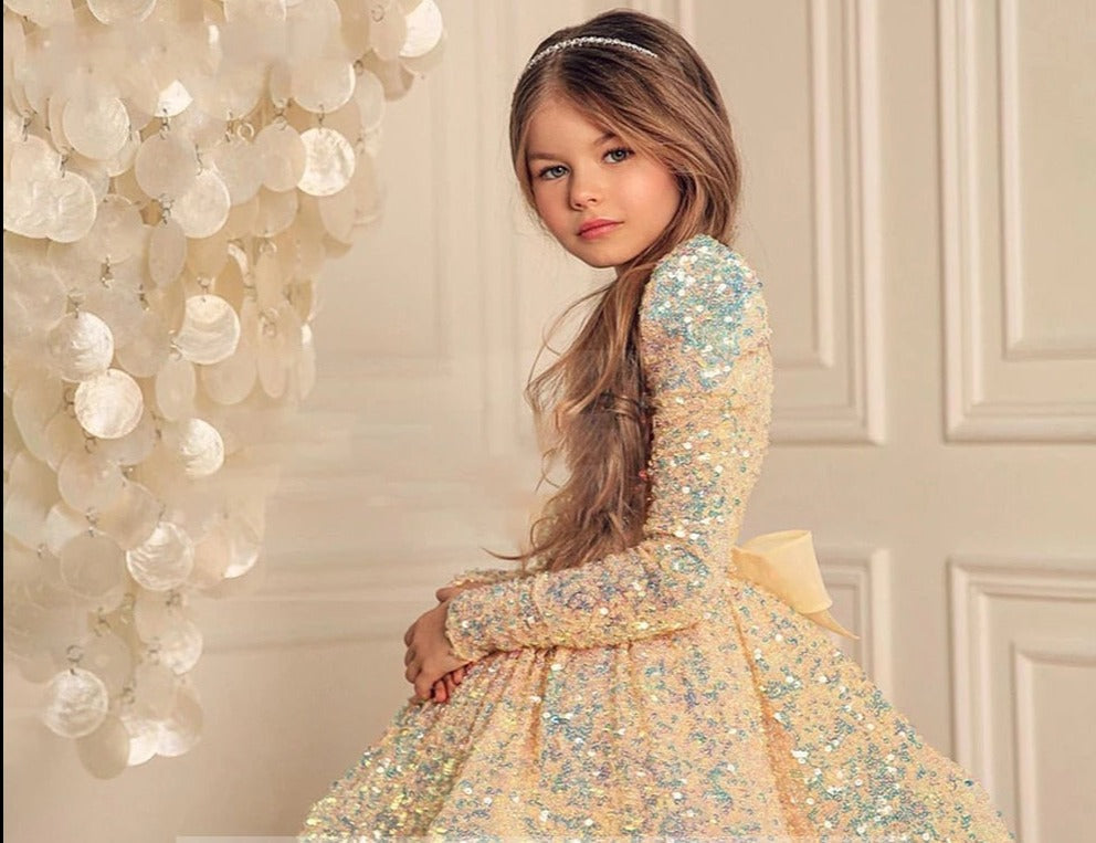 Charming Sequin Pleat Ball Gowns/Party Dress for Kids Girls childrensterritory