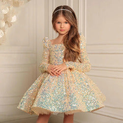 Charming Sequin Pleat Ball Gowns/Party Dress for Kids Girls childrensterritory
