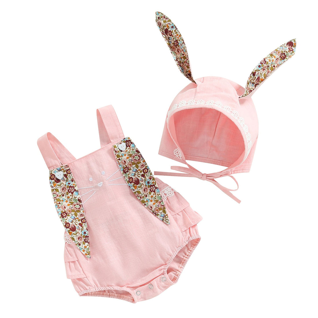 Floral Print Bunny Ear Easter Bodysuit for Baby Girls childrensterritory