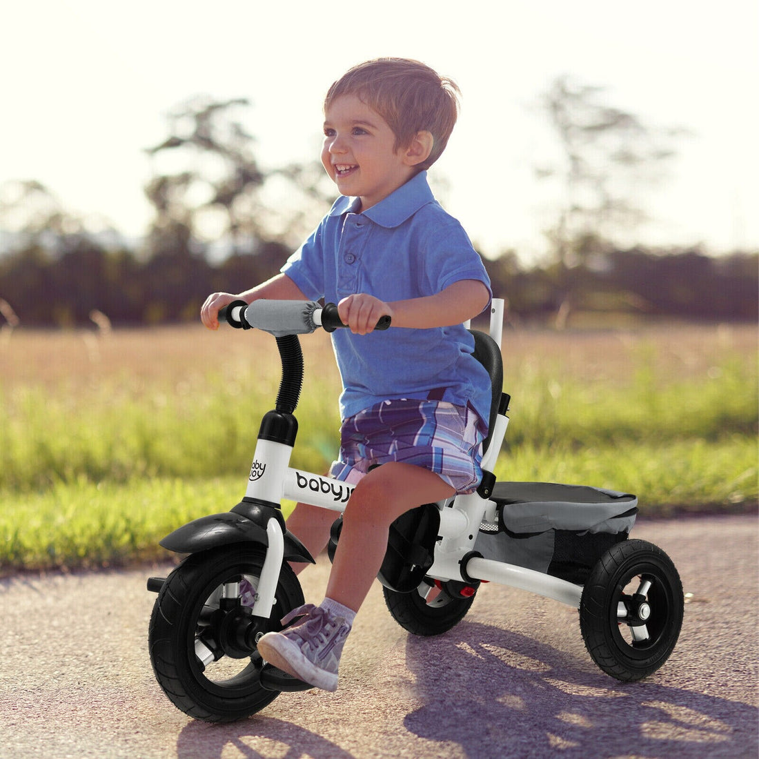 Folding Toddler Tricycle W/Reversible Seat & Canopy childrensterritory