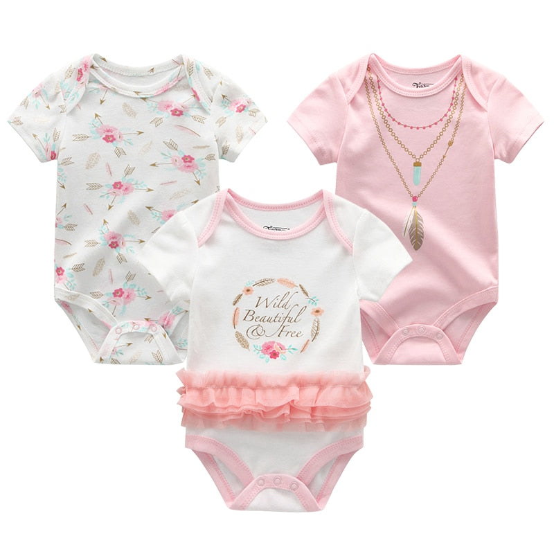 3 Pieces Baby Unisex Cotton Rompers/Jumpsuits childrensterritory
