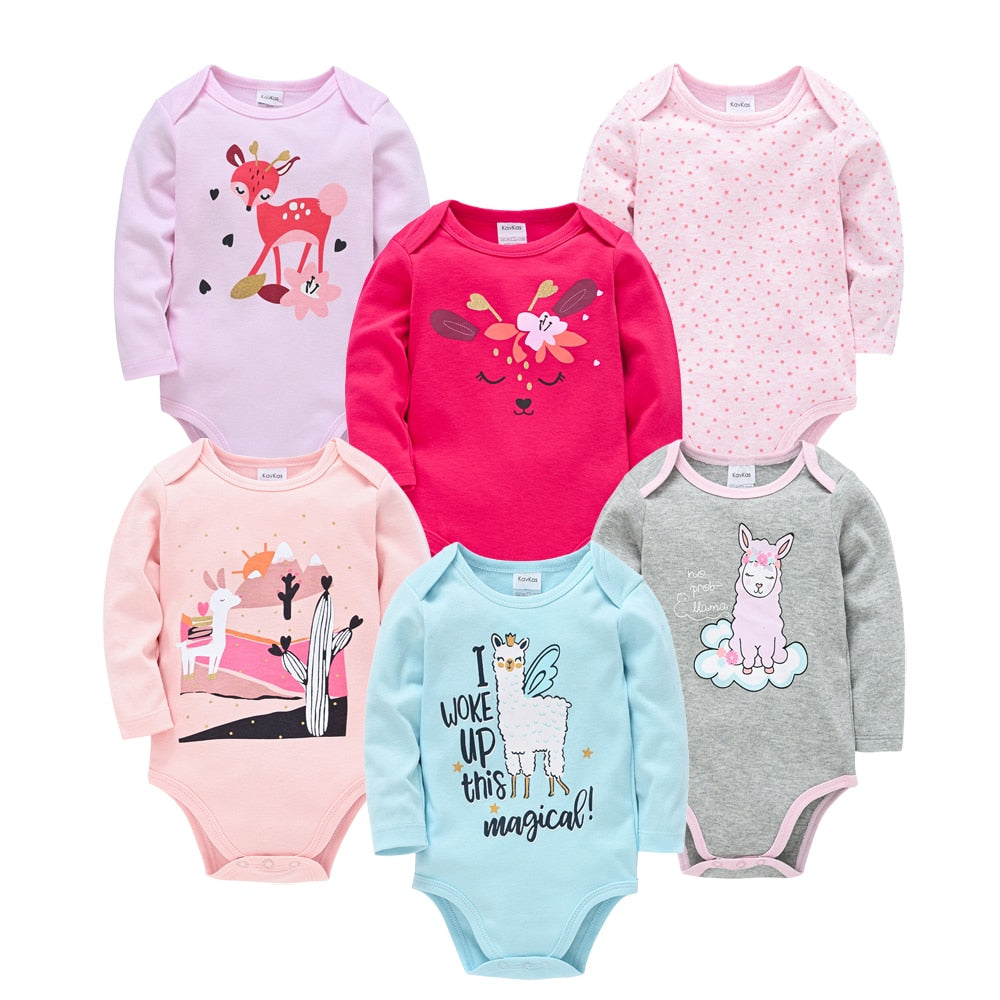 Baby Boys/Girls Cartoon Printed Soft Bodysuits childrensterritory