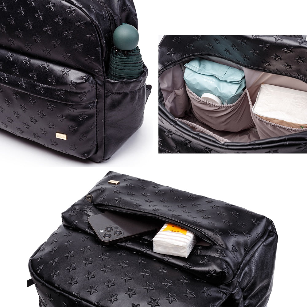 3D Star Pattern Large Capacity Diaper Bag childrensterritory