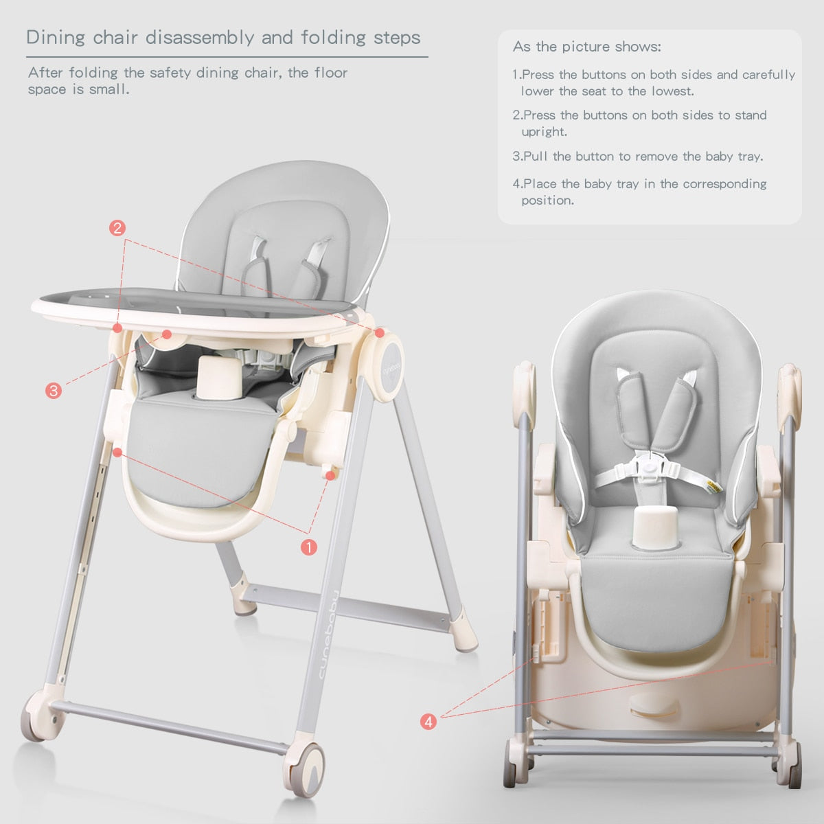 Adjustable & Portable Baby Feeding High Chair childrensterritory