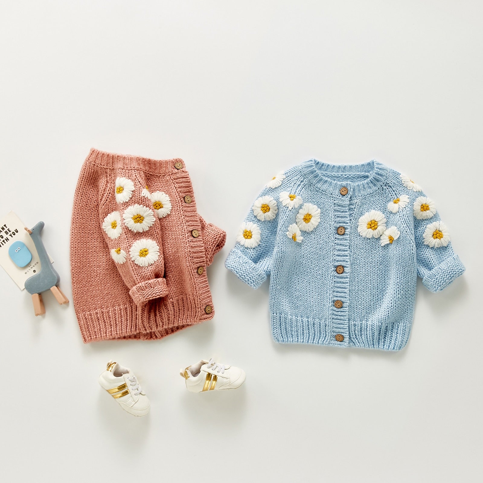 Baby O-Neck Floral Printed Knitting Sweaters, 2Colors childrensterritory