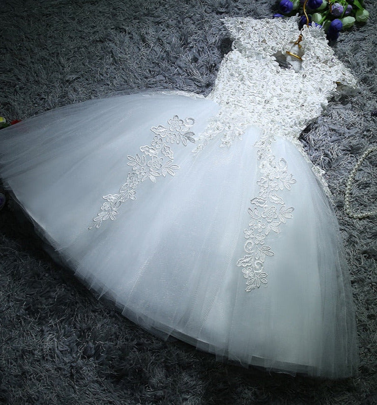 Kids Girls Pearls/Beads Decorated Christening Dresses childrensterritory