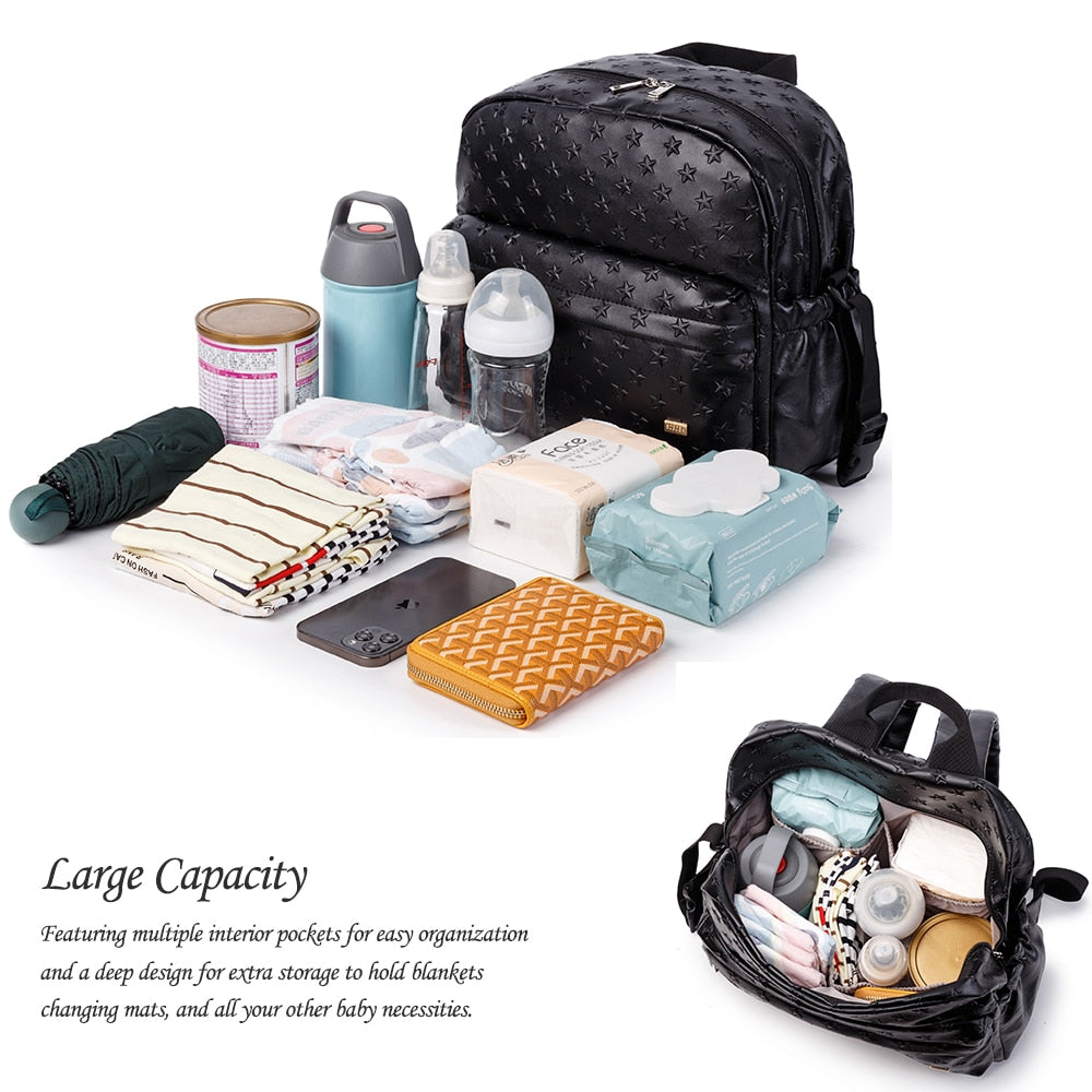 3D Star Pattern Large Capacity Diaper Bag childrensterritory