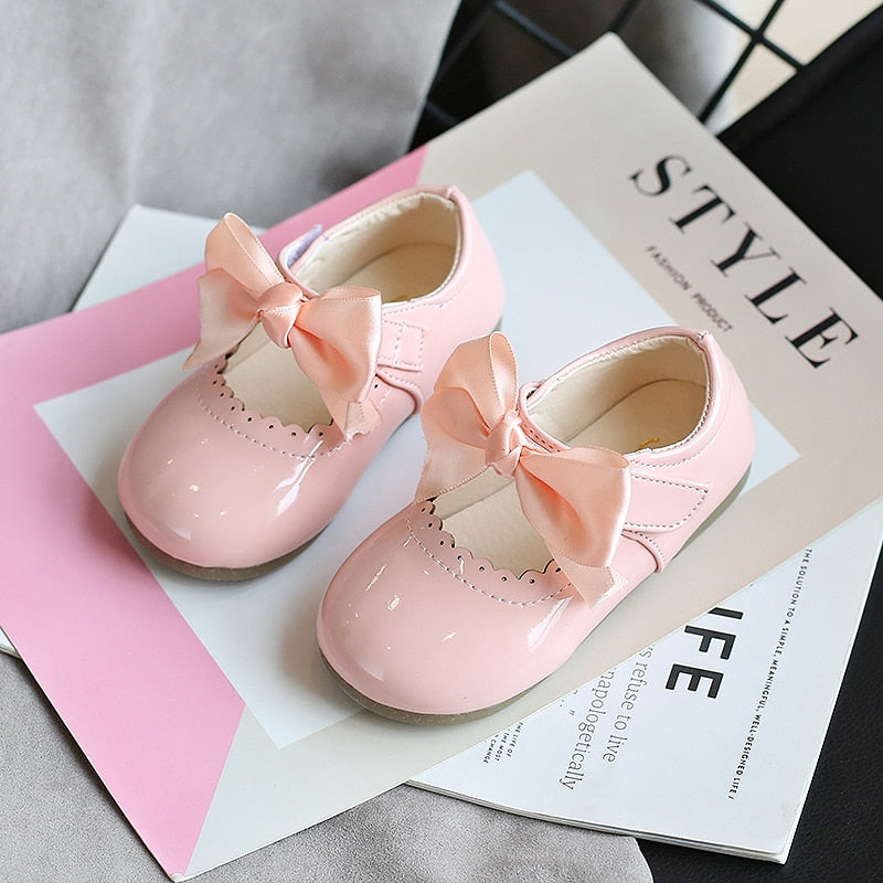 Baby/Kids Girls Bow Patent Leather Princess Shoes childrensterritory
