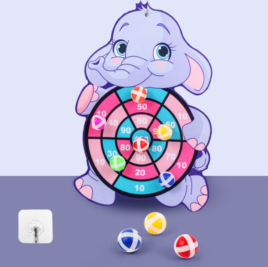 Cartoon Animal Dart Board Game with Sticky Balls for Kids childrensterritory