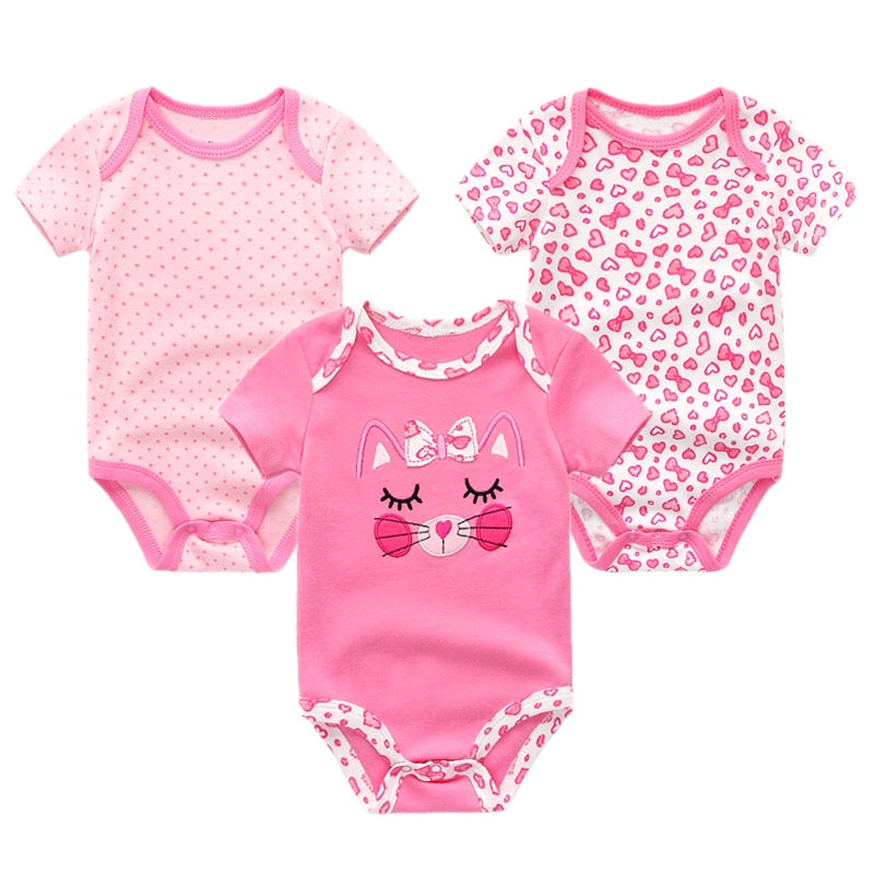 3 Pieces Baby Unisex Cotton Rompers/Jumpsuits childrensterritory