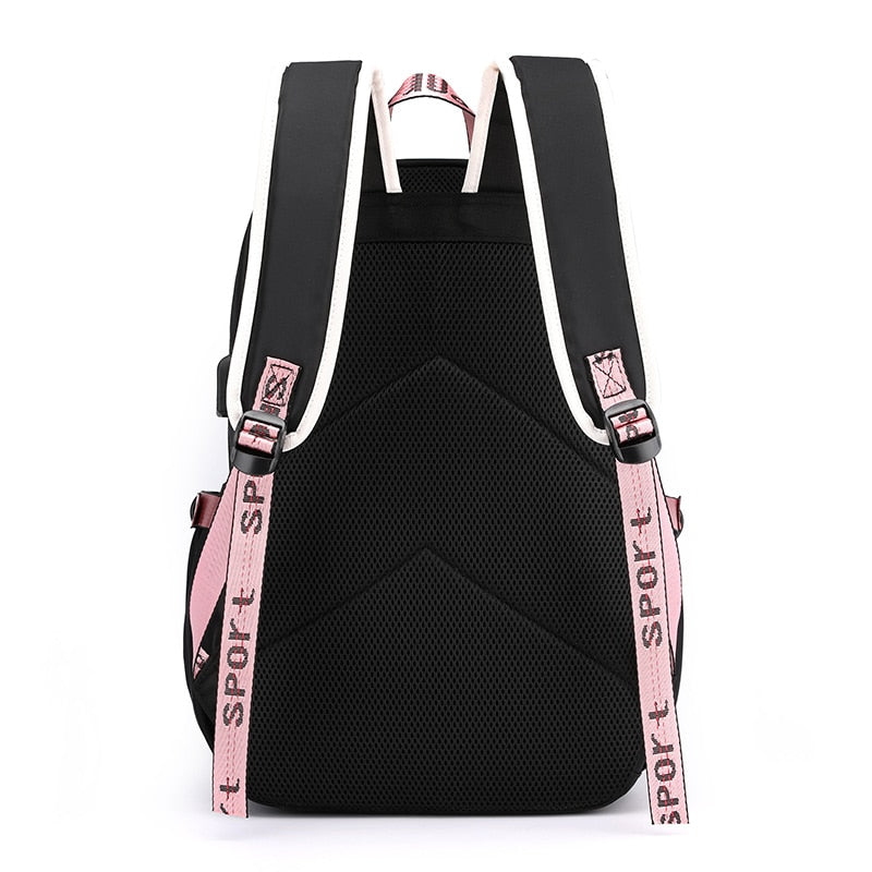 Kids/Teen Canvas School Bag/Backpack With USB Port childrensterritory