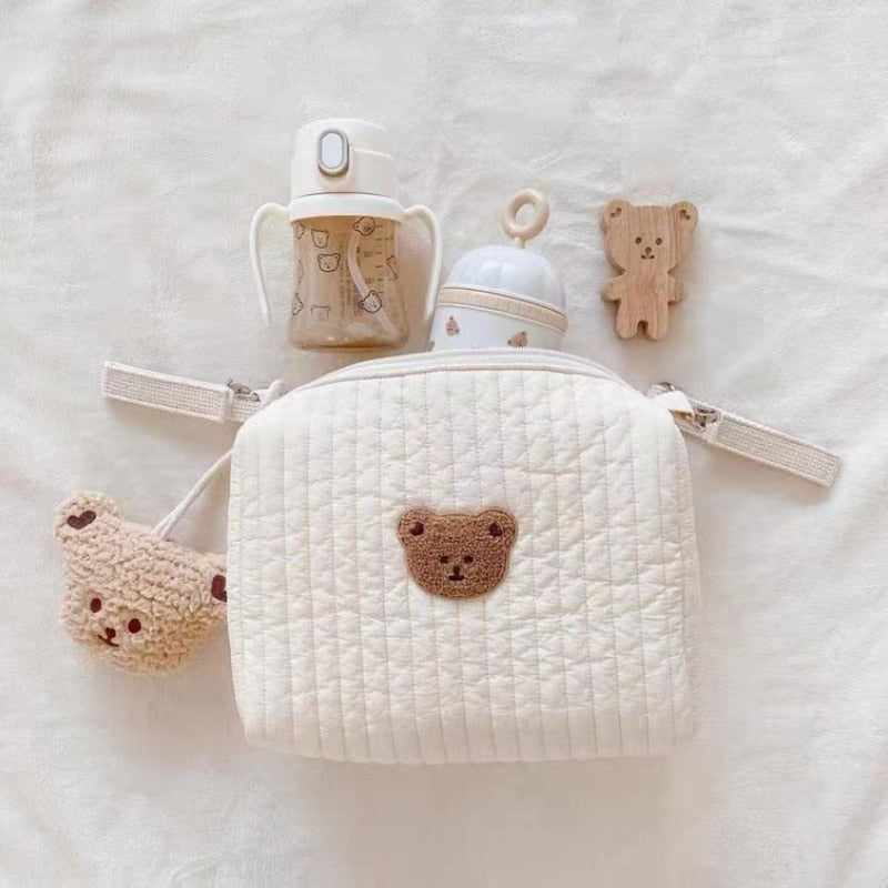 Bear Embroidery Baby Nappy Bag for Moms childrensterritory
